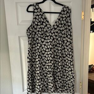 GAP Black Dress with White Floral Design